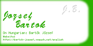 jozsef bartok business card